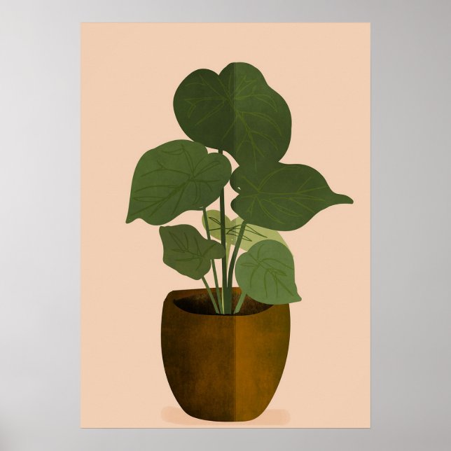Greenery 2 Simple Boho Drawings Boho Chic Aestheti Poster (Vorne)