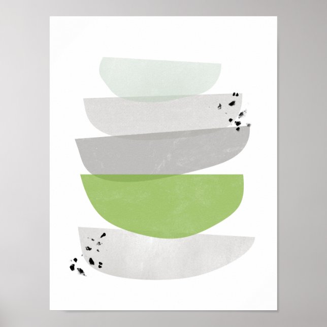 Greenery abstract, minimalist poster prinster (Vorne)