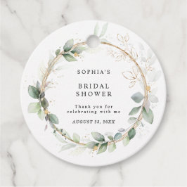 Greenery and Gold Bridal Shower  Geschenkanhänger