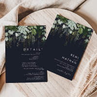 Greenery and Gold Leaf | Dark Navy All In One