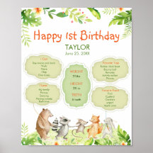 Greenery Animals Friends Party Happy Birthday