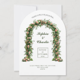 greenery arch flowers romantic wedding invitation einladung
