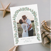 Greenery Arch Modernes Script Foto Weihnachten