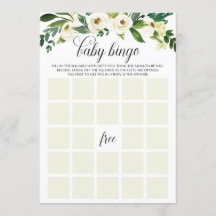 Greenery Baby Bingo Cards für Babydusche