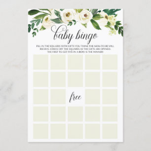 Greenery Baby Bingo Cards für Babydusche Einladung