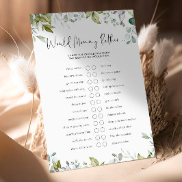 Greenery Baby Duwer Game - Würde Mami lieber?