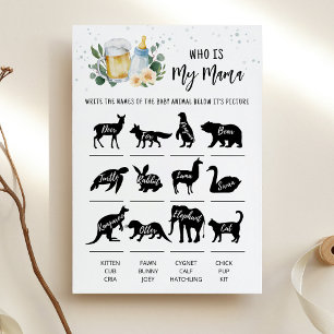 Greenery Baby Is Brewing Wer ist meine Mama Spielk Einladung