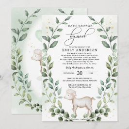 Greenery Baby Lamb Shower by Mail Quarantine Einladung