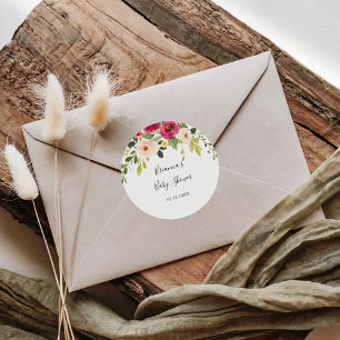 Greenery Baby Shower bevorzugt klassische Round St Runder Aufkleber