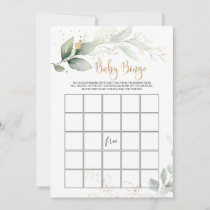 Greenery Baby Shower Bingo/Traits Games Einladung