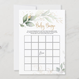 Greenery Baby Shower Bingo/Traits Games Einladung