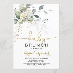 Greenery Baby Shower Brunch-Einladung Einladung