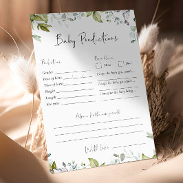 Greenery Baby Shower Game - Baby Predictions