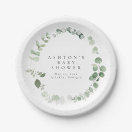 Greenery Baby Shower Pappteller