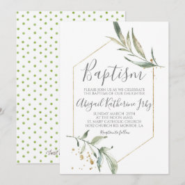 Greenery Baptism Einladung
