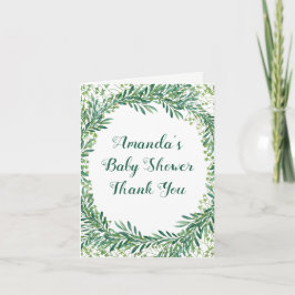 Greenery Blätter Baby Dusche Danke Karte