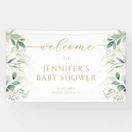 Greenery Blätter Gold Baby Dusche Willkommensbanne Banner