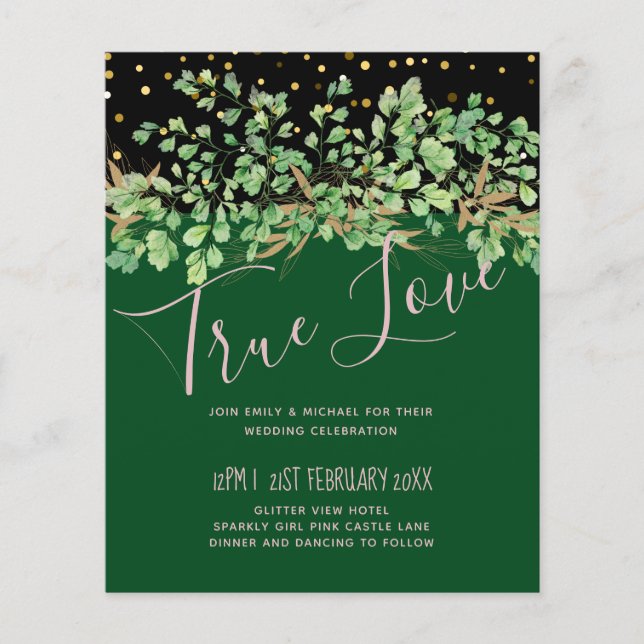 GREENERY Blätter Night Sky Wedding (Vorderseite)