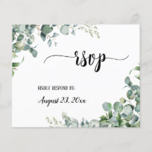 Greenery Bloral Eucalyptus Wedding RSVP Respond