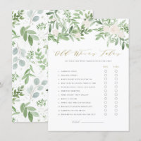 Greenery Bloral Old Ehefrauen Tale Baby Duschkarte