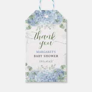 Greenery Blue Hydrangea Danke Baby Shower Geschenkanhänger