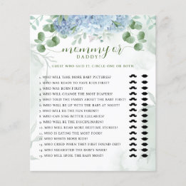 Greenery Blue Hydrangea Mommy oder Daddy Baby Show