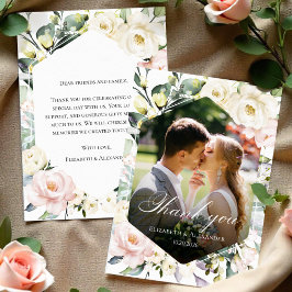 Greenery Blumenrahmen Foto Hochzeit Danke Karte