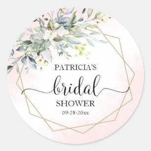 Greenery Blush Brautparty Runder Aufkleber
