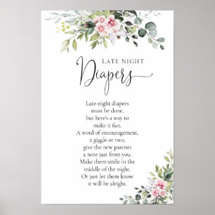 Greenery Blush Pink Babydusche Poster