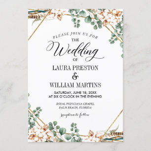 Greenery Boho Eucalyptus Glitzer Frame Wedding Einladung
