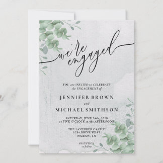 Greenery Boho Eucalyptus Signature Verlobt Einladung
