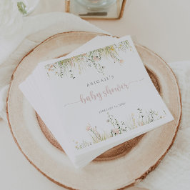 Greenery Boho Wildblume Babydusche Napkins Serviette
