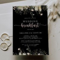 Greenery Boho Wildblume Black Wedding Breakfast