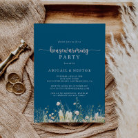 Greenery Boho Wildblume Navy Housewarming Party