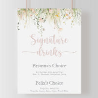 Greenery Boho Wildblume Signature Drinks unterzeic