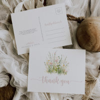 Greenery Boho Wildblume Vielen Dank Postcard