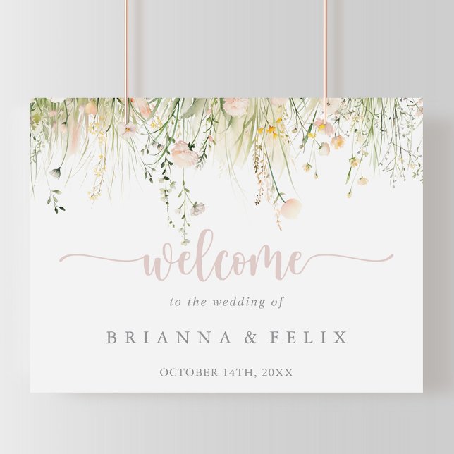 Greenery Boho Wildblume Wedding Welcome Sign Poster (Von Creator hochgeladen)