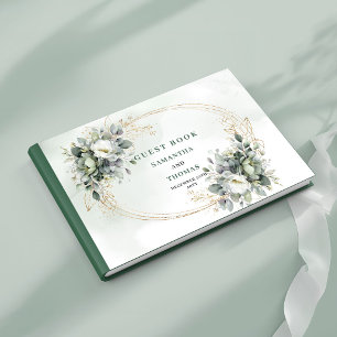 Greenery Botanical Gold Laub Hochzeitsgästebuch Gästebuch
