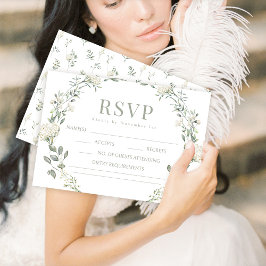 Greenery Bräutigam Monogramm Hochzeit RSVP Karten