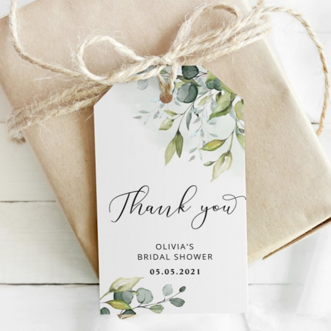 Greenery Brautparty danke Ihnen Tag Geschenkanhänger (Von Creator hochgeladen)
