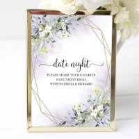 Greenery Brautparty Date Night Jar Sign