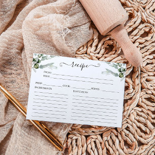 Greenery Brautparty Recipe Cards