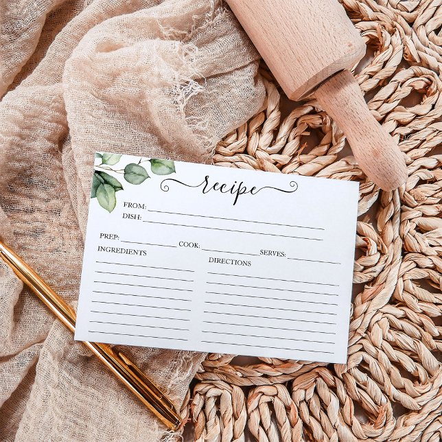 Greenery Brautparty Recipe Cards (Von Creator hochgeladen)