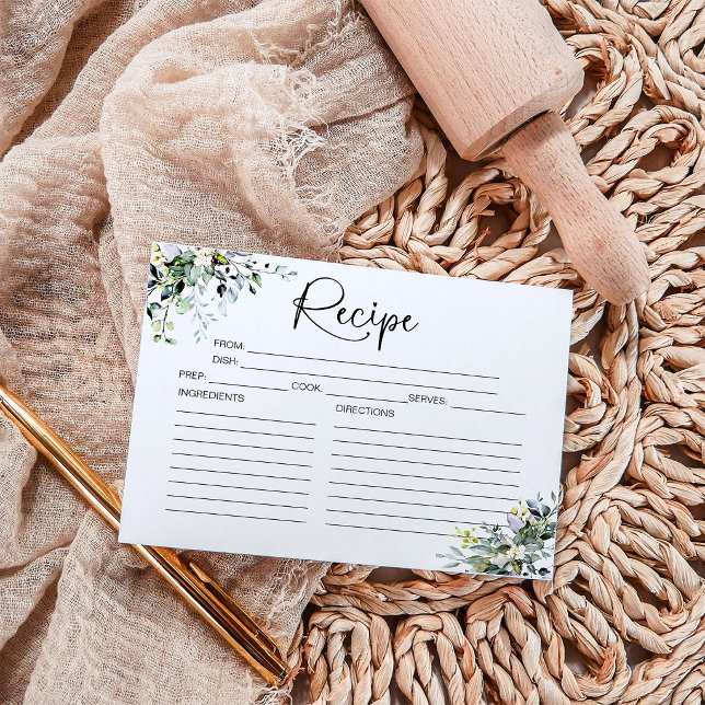 Greenery Brautparty Rezept Card Einladung (Von Creator hochgeladen)