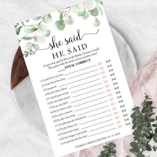 Greenery Brautparty sagte er sagte, sie sagte Spie Flyer (Von Creator hochgeladen)