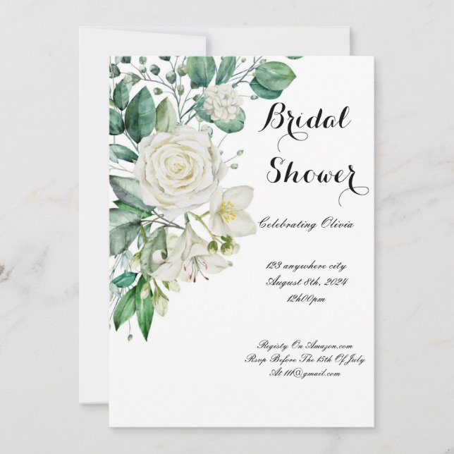 GREENERY BRIDAL SHOWING INVITATION SAVE THE DATE (Vorderseite)