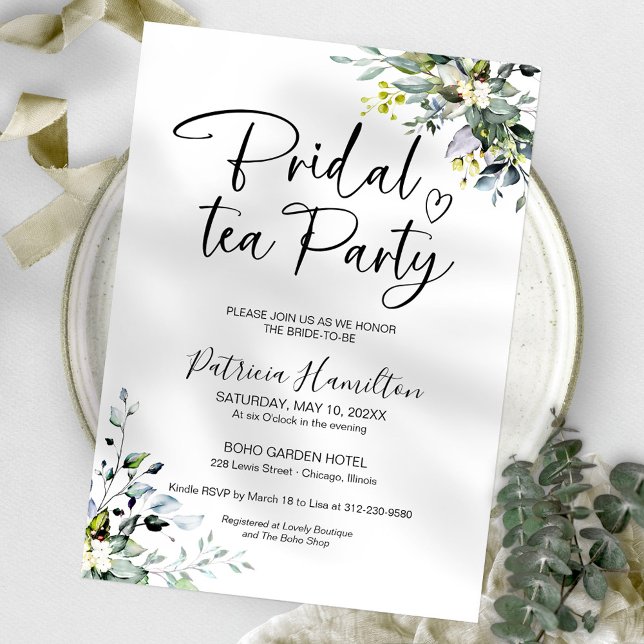 Greenery Bridal Tea Party Einladung (Von Creator hochgeladen)