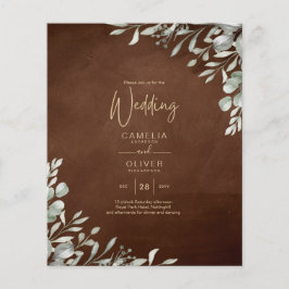 Greenery Brown Wedding Fall Winter Flyer