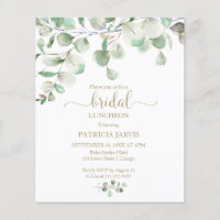 Greenery Budget Bridal Luncheon Einladungen