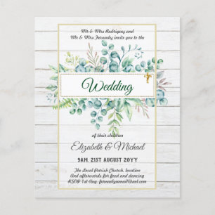 Greenery CATHOLIC Wedding Christlich Budget Modern Flyer